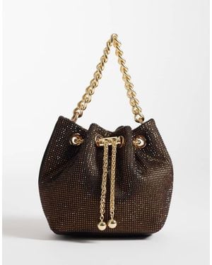 River Island Bolso Bombonera Con Detalle De Cadena Y Diseño Termosellado De - Marrón