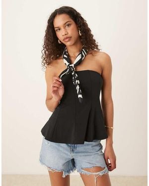 Abercrombie & Fitch Peplum Tube Top - Black