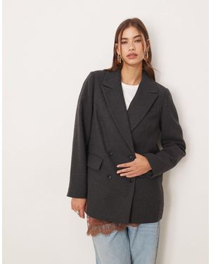 Nobody's Child Double Breasted Blazer Coat With Wool - Black