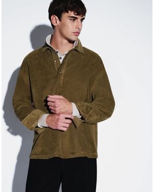 ASOS Oversized Overhead Cord Shirt With Patch Pocket - Green
