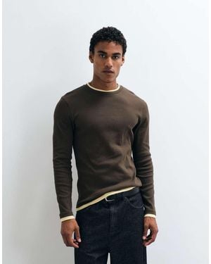 ASOS Slim Fit Long Sleeve Double Layer T-shirt - Black