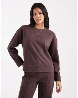 Threadbare Zacht Sweatshirt Van Mix Van Katoen En Jersey Met Lange Mouwen - Paars