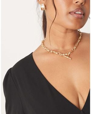 ASOS Asos design curve – kurze t-steg-halskette - Schwarz