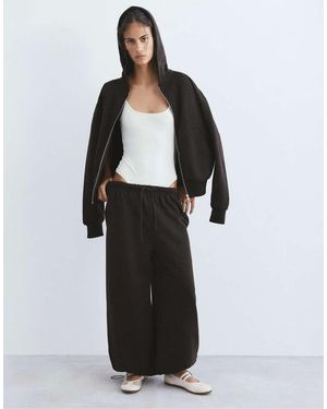 Pull&Bear Wide-Leg Tracksuit Bottoms - White