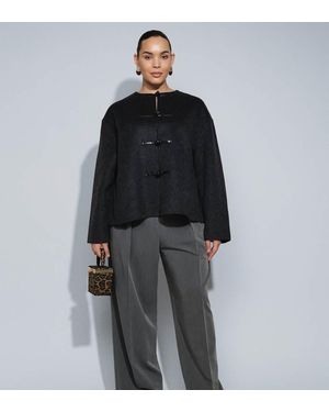 ASOS Curve Tailored Barrel Trousers - Black