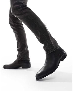 Thomas Crick Reggie Formal Leather Chelsea Zip Boots - Black