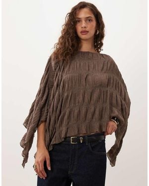 ASOS Cape Van Structuurstof Met Asymmetrische Snit - Bruin