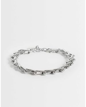ASOS Armband mit gekreuzten gliedern und kette - Mettallic