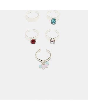 Stradivarius Set Of 5 Toe Rings - White