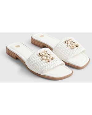 River Island Woven Mule Sandals - White