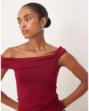 Motel Cutbe One Shoulder Twist Topin -red