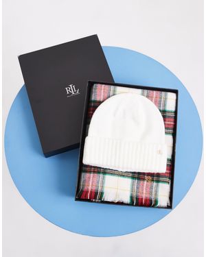Ralph Lauren Coffret cadeau chapeau tissé couleur crème - Bleu