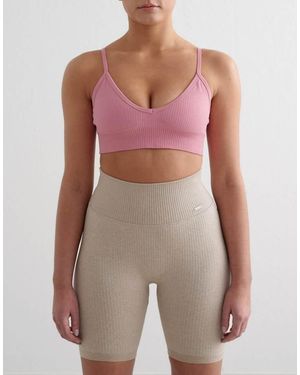 Aim'n Sujetador Rosa Empolvado Con Cuello Pronunciado De Canalé Sin Costuras De - Morado