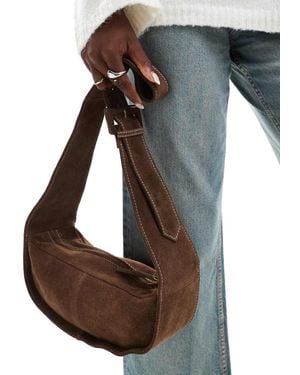 ASOS Suede Sling Crossbody Bag - Brown