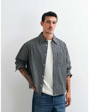 ASOS Oversize-hemd aus popeline mit streifen - Grau