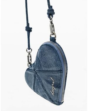 Desigual Portafoglio A Tracolla Piccolo A Cuore - Blu