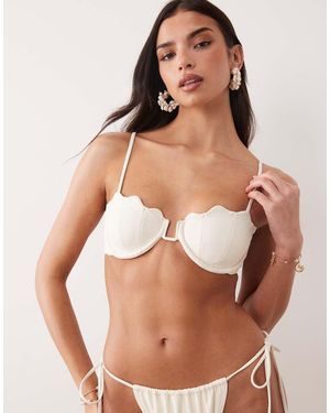 South Beach Scallop Underwire Bikini Top - Brown