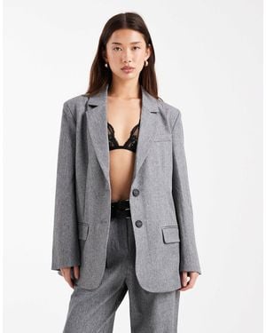 4th & Reckless Oversized Pocket Detail Mansy Blazer - Grey