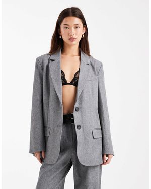 4th & Reckless – oversize-blazer - Grau