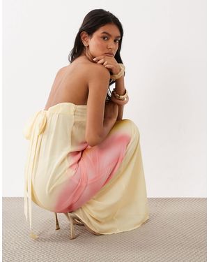 JW PEI Bandeau Chiffon Trapeze Maxi Dress - Natural