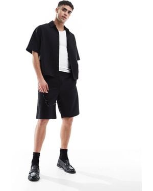 Bershka Premium Short Co-ord - Black