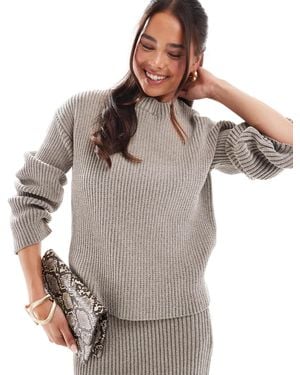 4th & Reckless Soft Rib Knit Sweater Co-ord - Gray