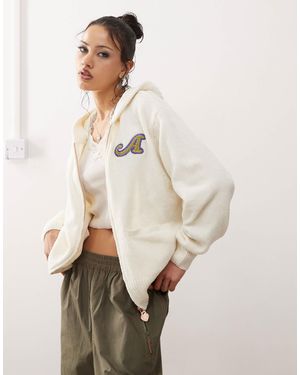 Aape By A Bathing Ape Aape by a bathing ape - pull à capuche à col zippé et logo - ivoire - Neutre