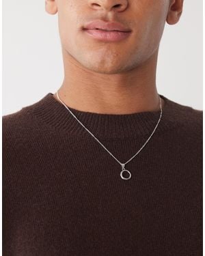 FADED FUTURE Open Pendant Necklace - Brown