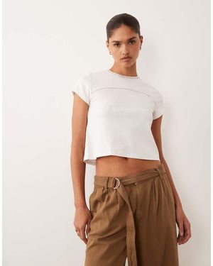 Mango Teen Baby Tee With Contrast Trim - White