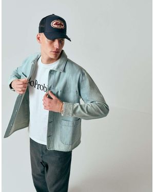 Pompeii UK Pompeii Denim Button Up Chore Jacket - Blue