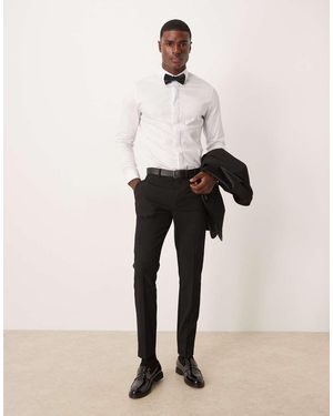 ASOS Pantalones De Esmoquin Negros De Corte Pitillo De - Neutro