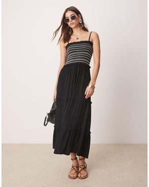 Iisla & Bird Contrast Trim Maxi Beach Dress - Natural