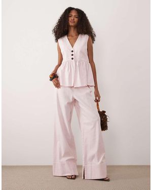 Y.A.S Pantalones Rosa Pálido De Pernera Ancha De (Parte De Un Conjunto)