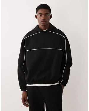 ASOS Extreme Oversized Hoodie With Piping - Black