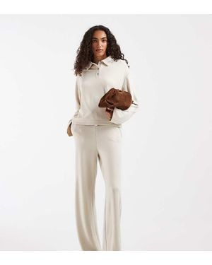 Vero Moda Super Soft Tie Waist Wide Leg jogger Co-ord - Natural