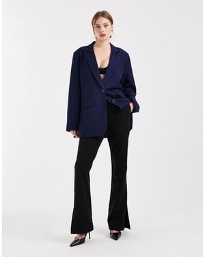 Pieces Oversized Tailored Blazer - Blue