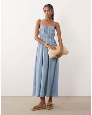 Mango – ärmelloses midikleid - Blau