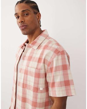 Farah Alden Short Sleeve Check Logo Shirt - Pink