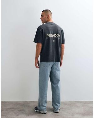 PEGADOR Pitigliano Camiseta De Manga Corta Extragrande Con Logo Estampado En La Espalda En Oscuro - Azul