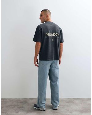PEGADOR Pitigliano T-Shirt Oversize A Maniche Corte Con Logo Stampato Sul Retro - Blu