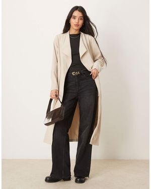 Vila Belted Waterfall Trench Coat - Natural