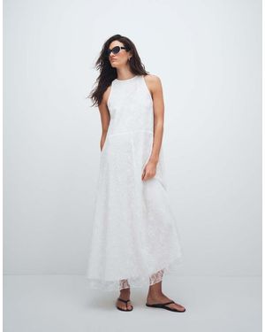 ASOS High Neck Racer Lace Maxi Dress - White