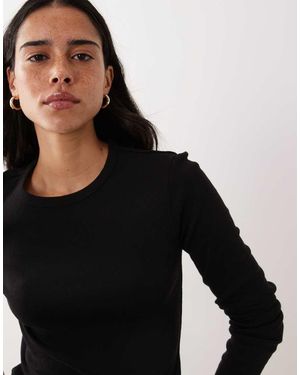 Mango Top Met Lange Mouwen - Zwart