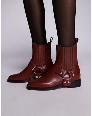 SIMMI Simmi London Bradshaw Low Ankle Boots With Harness Detail - Brown