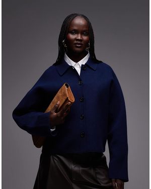 ARKET Gilet en coton compact avec col - Bleu