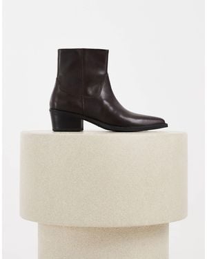 Vagabond Shoemakers Shoemakers Kelsey Leather Western Ankle Boots - Natural