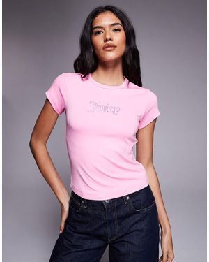 Juicy Couture – knapp geschnittenes t-shirt - Lila
