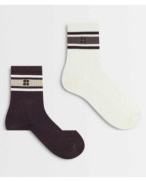 Sweaty Betty Essentials Crew Socks 2 Pack - White