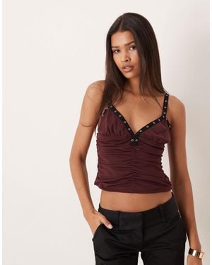 Motel Tolani Ruched Top - Red