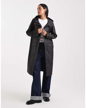 Vero Moda Longline Hooded Raincoat - Blue
